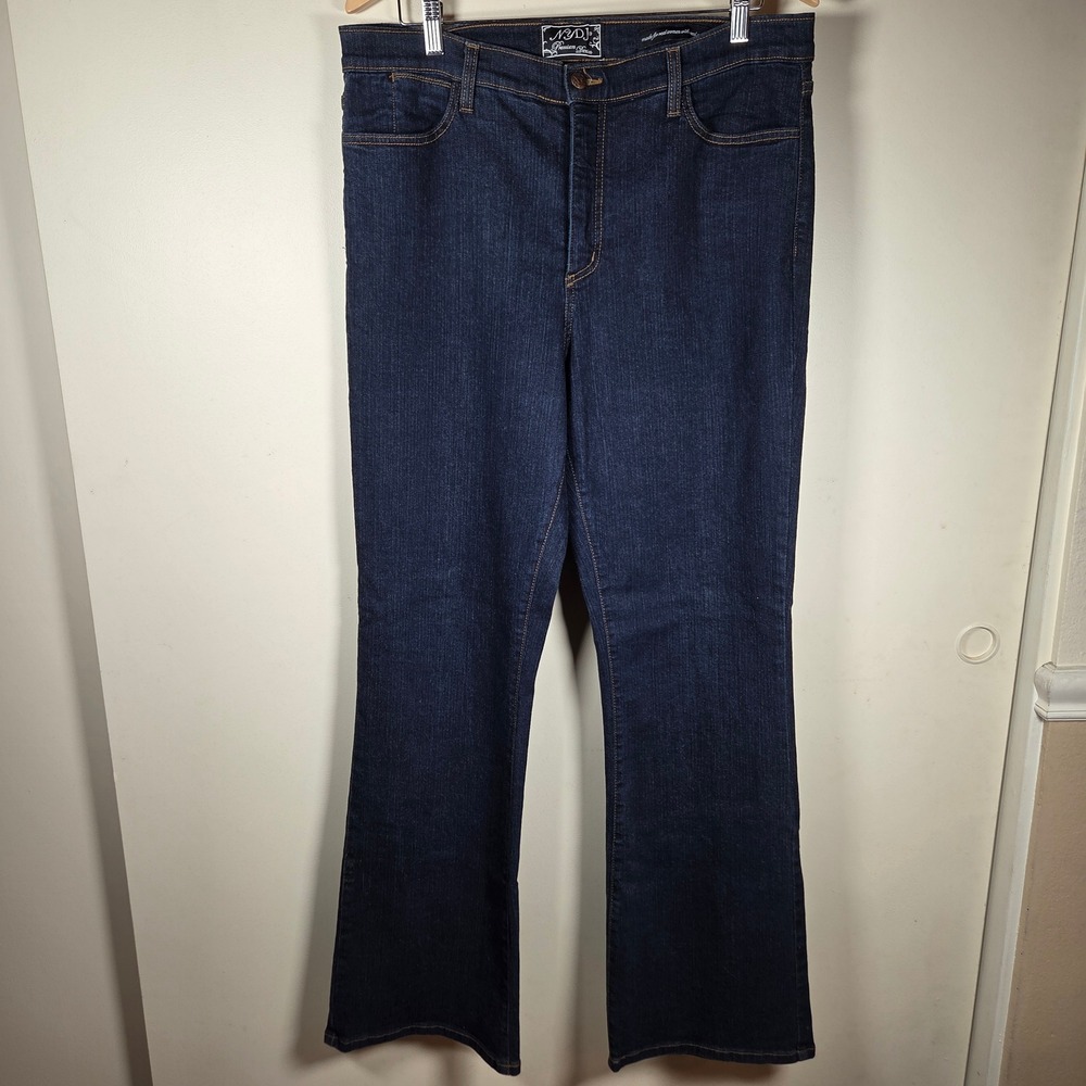 NYDJ Classic/Slim Bootcut Jeans Womens 16 Dark Blue High Rise Stretch Lift Tuck
